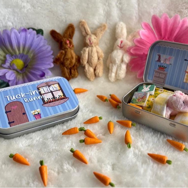 Bunny Plush Toy in a Tin Plush Mini Tin Box Bunny Mini Plush Toy Set Wholesale