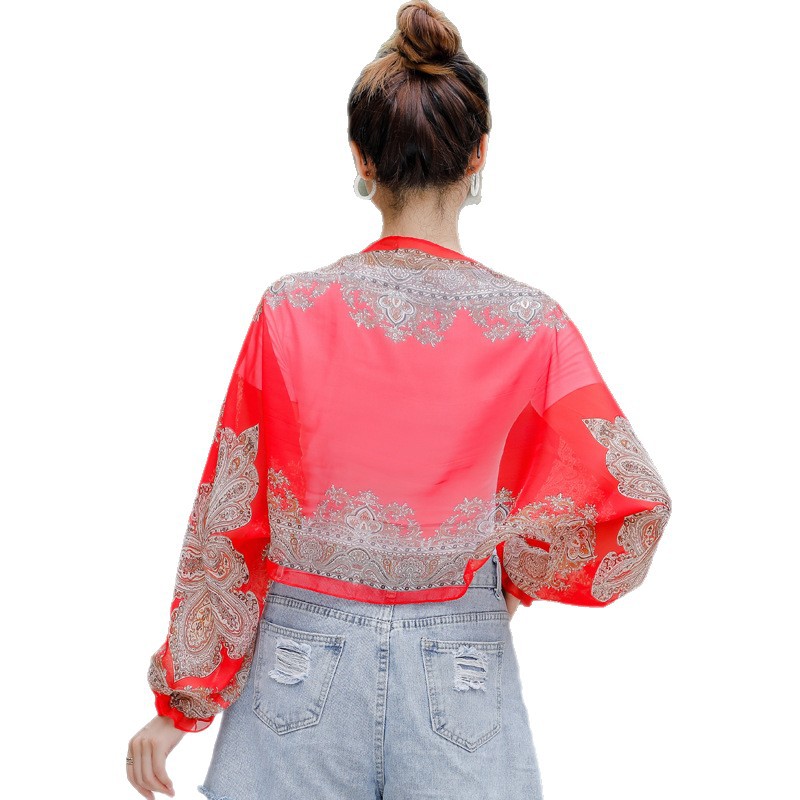 Summer New Multi-Use Chiffon Print Sun Protection Shawl Outdoor Cycling UV Protection Arm Sleeves