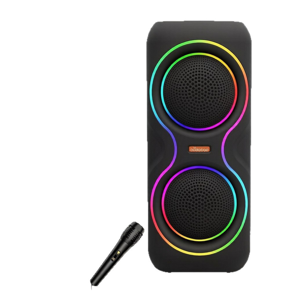 2026 New Dual 8-inch Colorful Bluetooth Speaker, Colorful Light/USB/FM/MIC/Knob/TWS Multifunctional