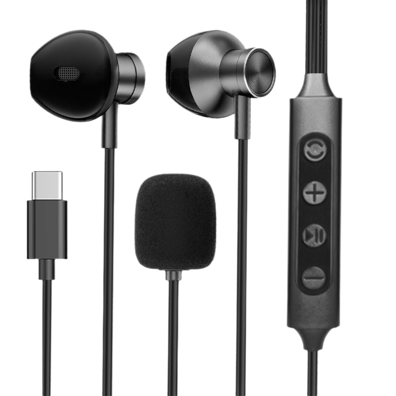 Bluedio Professional KTV Headphones Type-C Wired Ear Return Live Recording Microphone with Sound Card Noise Cancelling In-Ear