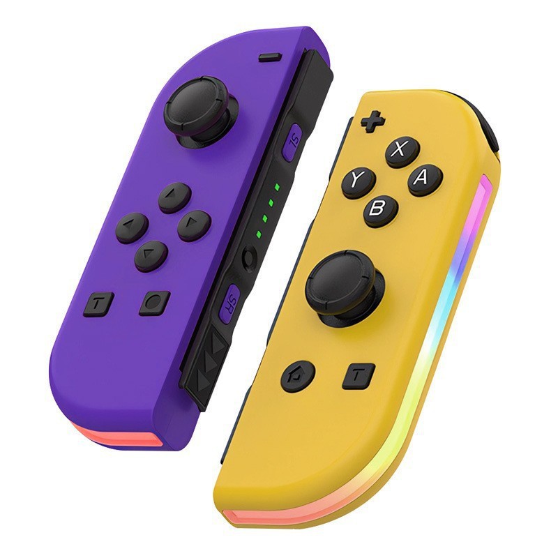 Switch Joy-Con Left and Right Controllers with Colorful RGB Lighting, Wake-Up Function, 5.2 Bluetooth, and Vibration Feedback