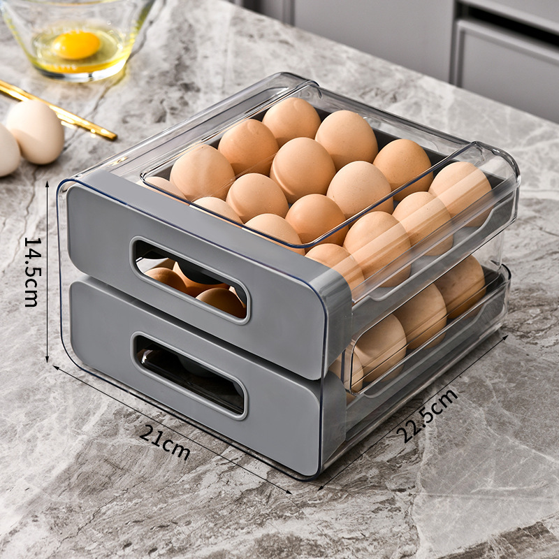 Egg Storage Box Refrigerator-Specific Drawer Type for Eggs Kitchen Fresh-Keeping Box Food-Grade Organizer