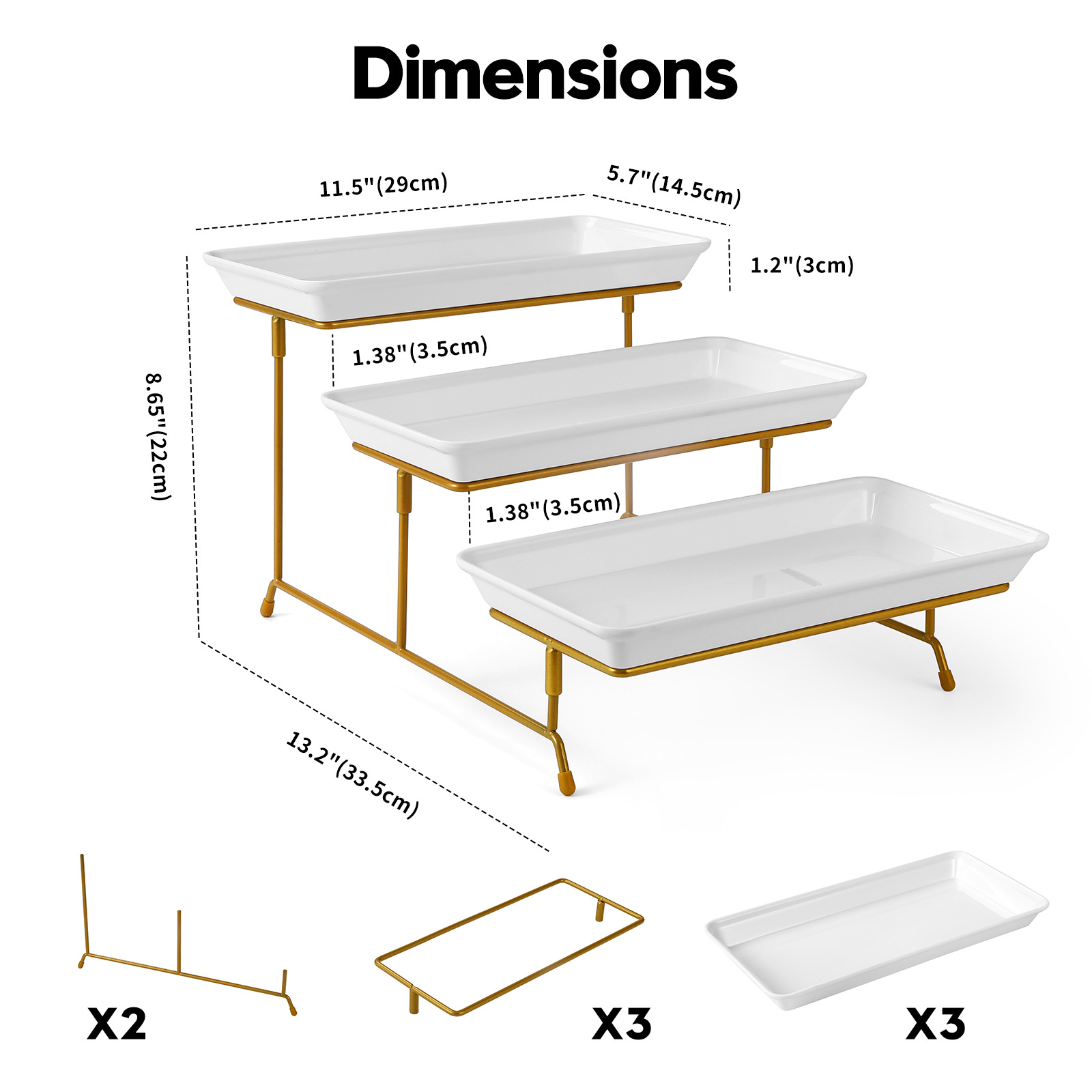 Three-tier fruit plate tray, hotel dessert stand, self-service display stand, dessert plate, multi-layer