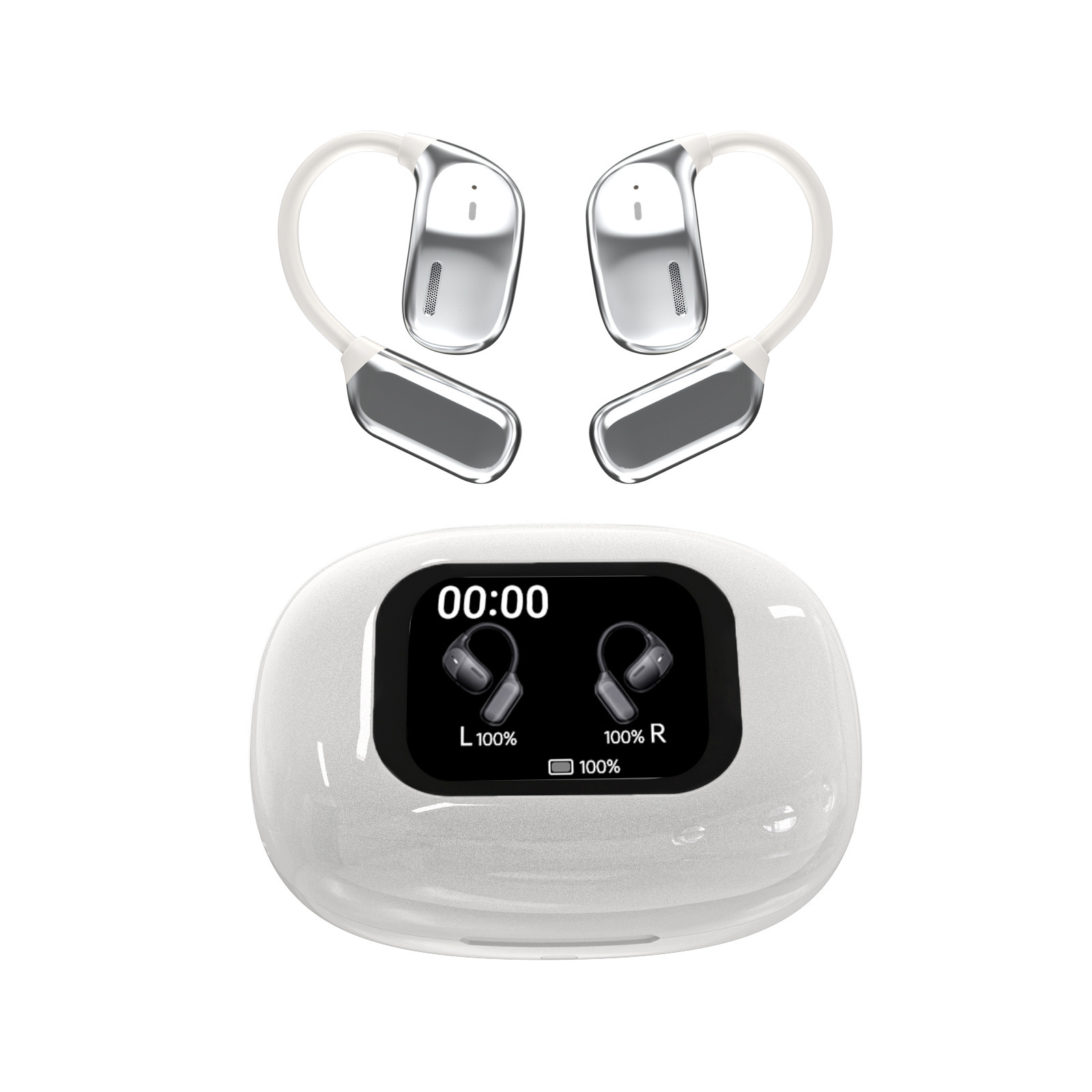 New JM16 Open OWS Bluetooth Earphones Large Screen LED Touch Translation Bluetooth Earphones Ultra-Long Battery Life