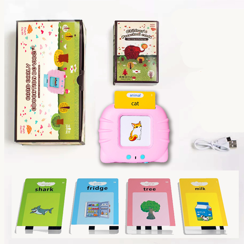 Dinosaur Card Machine English Spanish Bilingual Children's Enlightenment Foreign Language Learning Card Insert Machine Educational Toy