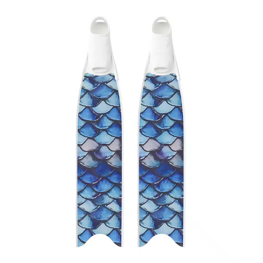 Junhaiyinsi free diving fins fiberglass long swim fins for men and women professional coated long fins