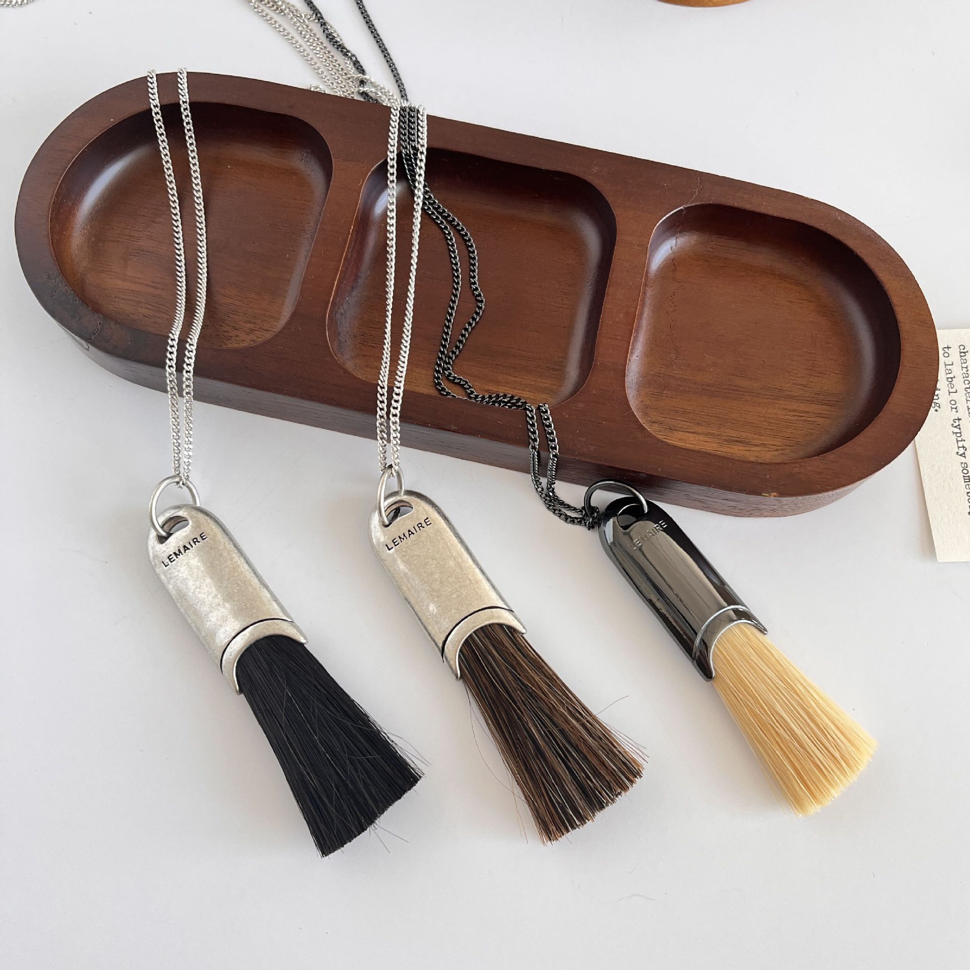 Cha Jung-won Horsehair Tassel Necklace Long Pendant Sweater Chain Accessory