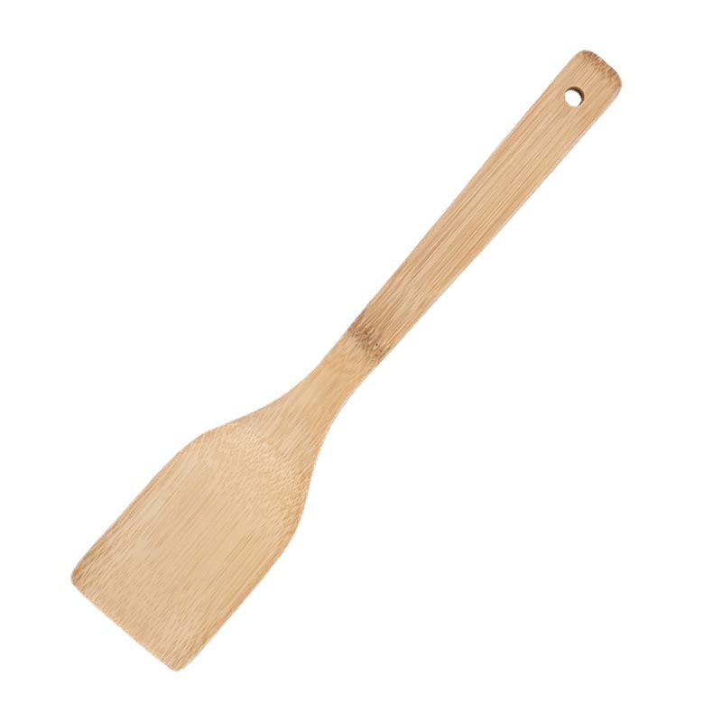Bamboo wood spatula, non-stick pan long-handled spatula, frying pan not damaging pan, kitchen tool bamboo spatula set, household wooden rice spoon