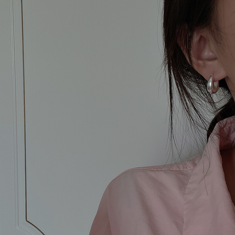 S925 sterling silver crescent ear clip minimalist basic earrings ear accessories