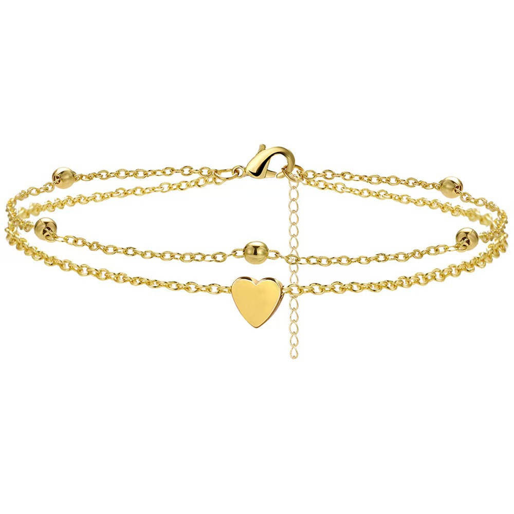 Love cross bead bracelet zircon gold paperclip stackable bracelet generous women