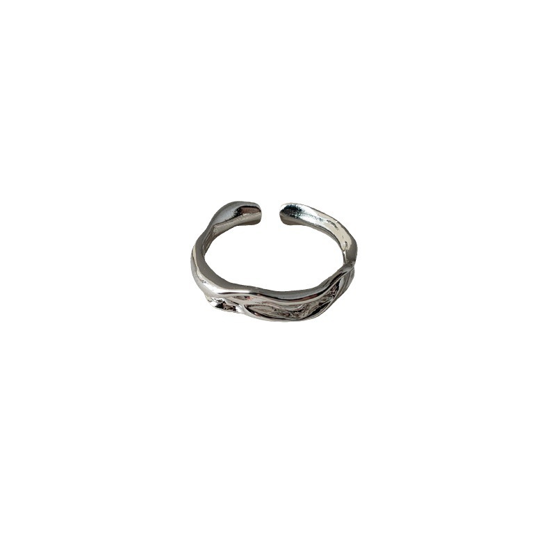 Vintage Retro Silver Zircon Ring Collection Open Index Ring Niche Hand Jewelry