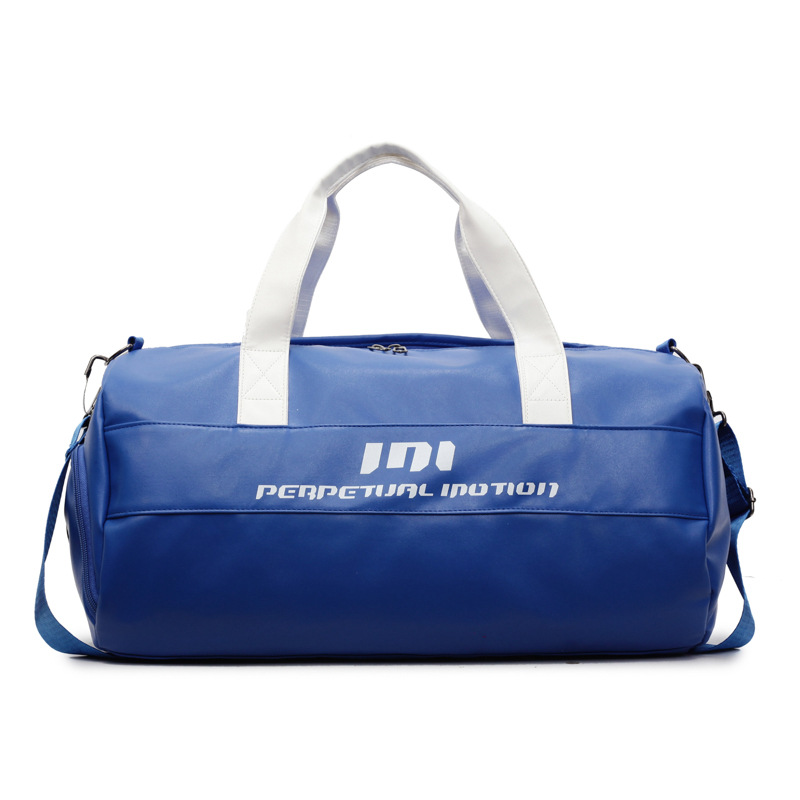 Large capacity wet-dry separation fitness bag short-distance travel bag independent shoe compartment PU leather hand-carry crossbody sports storage bag