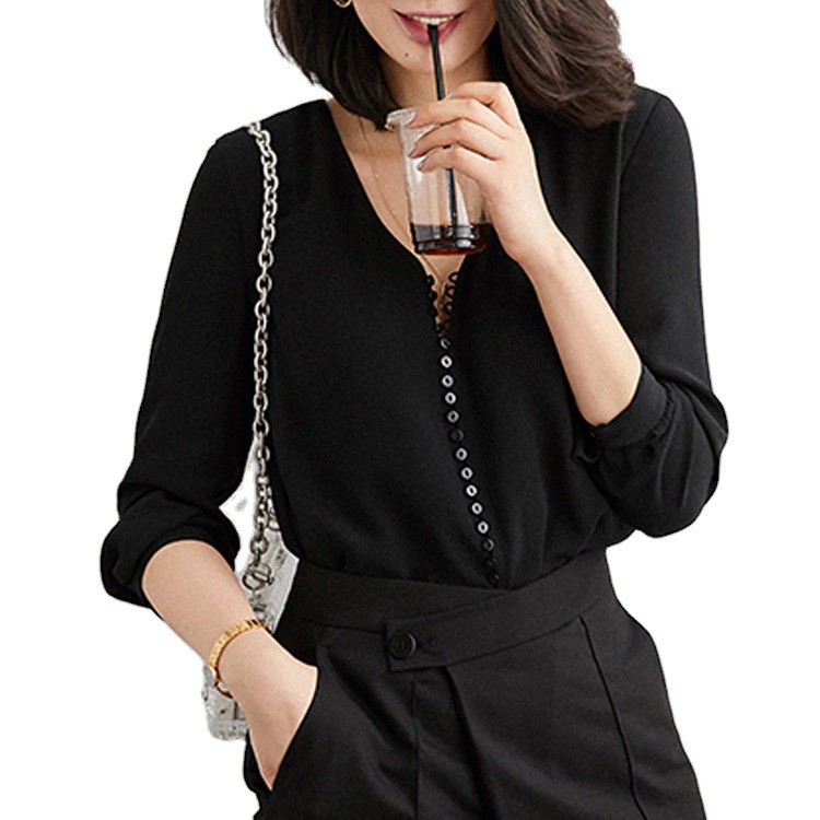 2026 Early Autumn S336 19 Momme Silk Stretch Satin Solid Color Shirt Top Women