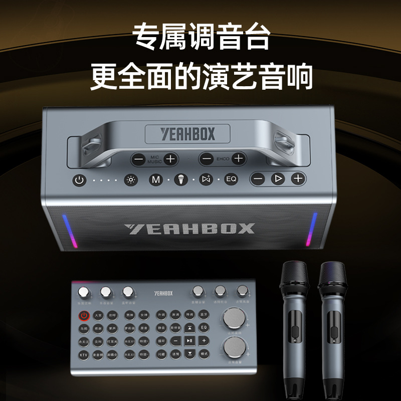 YEAHBOX/Yinboshi Thunder 500 Bluetooth Speaker Direct K Song Outdoor Singing Sound Card All-in-One Audio