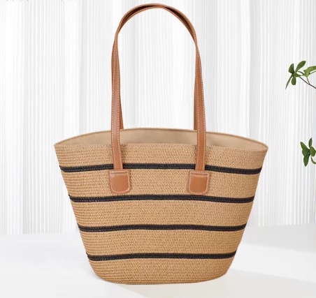 Handmade straw bag women 2025 new large capacity woven handbag shoulder bag underarm bag beach bag