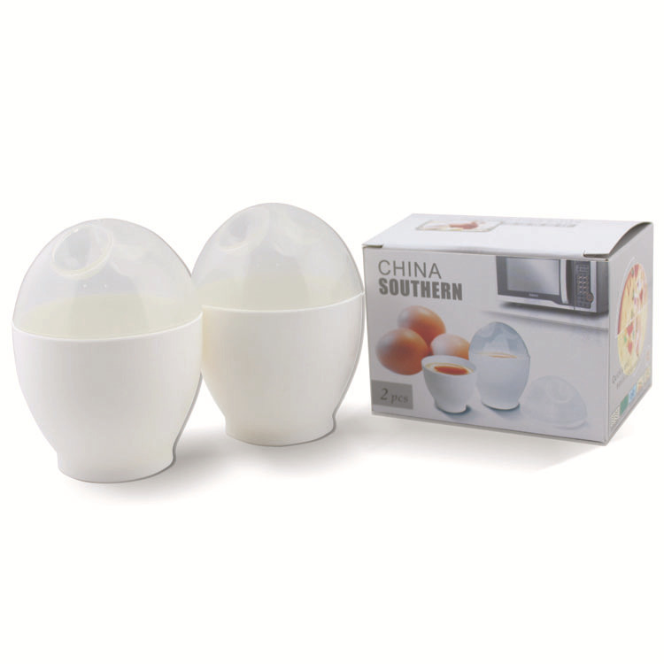 Practical microwave egg steamer, egg cooker, egg custard bowl, round steaming bowl with lid, 2-pack