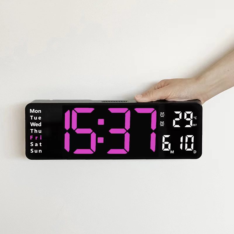 16 Inch Large Screen Function Display Clock Nordic Digital Clock Simple Living Room Wall Clock LED Wall Clock 6626