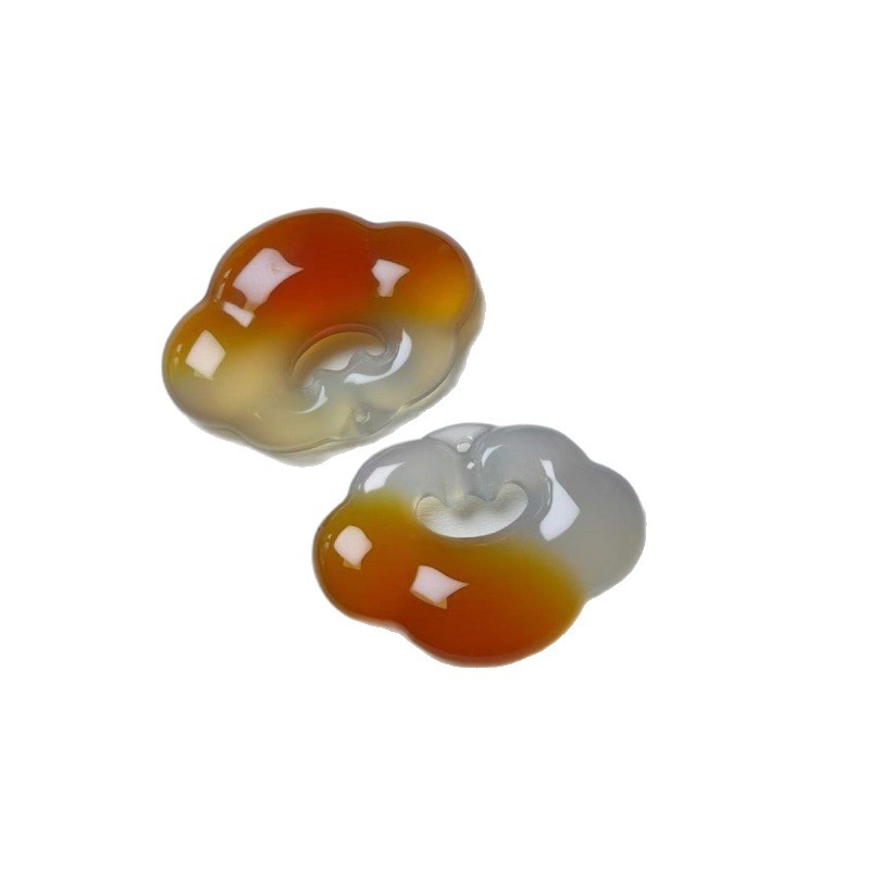 Ice Seed Chalcedony Auspicious Cloud Lock Pendant Couple Ruyi Lock Peace Lock Agate Jade Pendant Live Broadcast