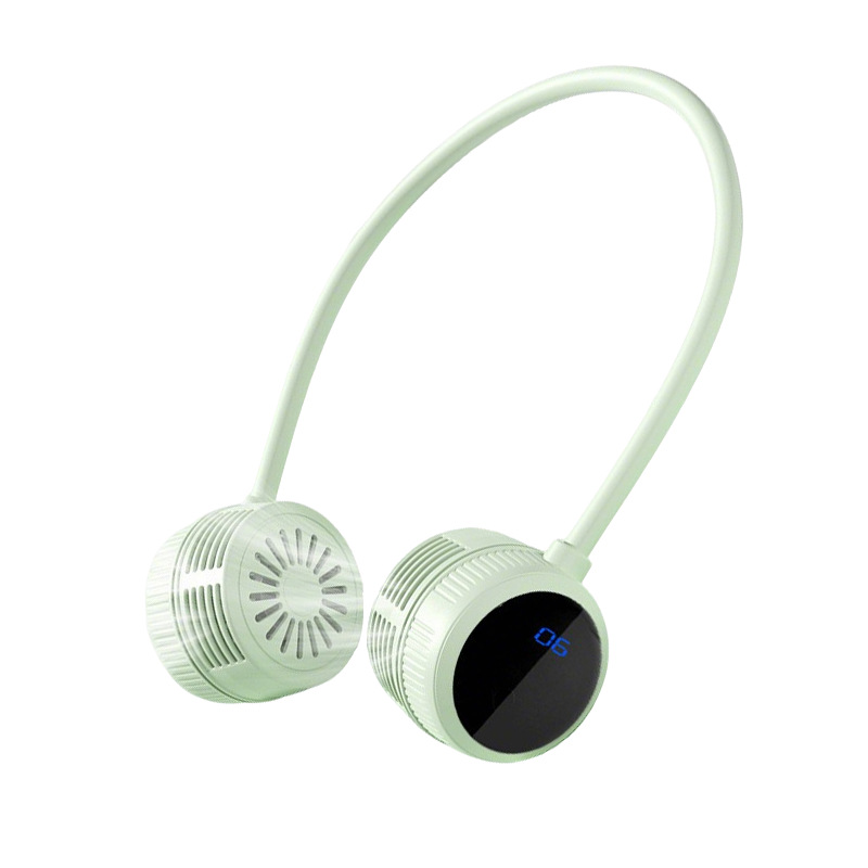Neck Fan Portable Turbine Mini Fan LCD Adjustable Wind Outdoor Portable Lazy Handheld Mini Fan