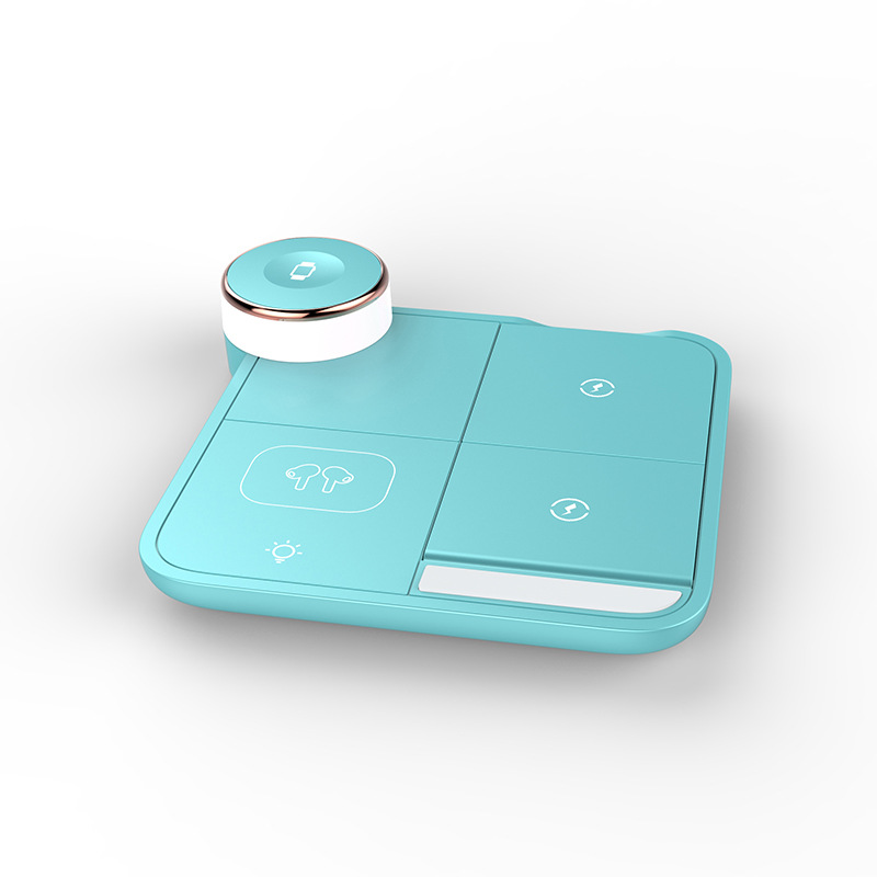 4-in-1 Magnetic Wireless Charger Colorful Atmosphere Light Foldable 15W Phone Stand Fast Charging