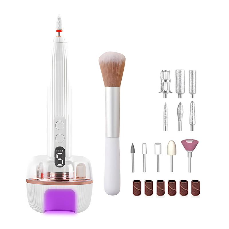 Three-in-One Multi-Functional Portable High-Speed Dead Skin Removal Electric Nail Grinder Non-Black Hands Purple Light Nail Lamp