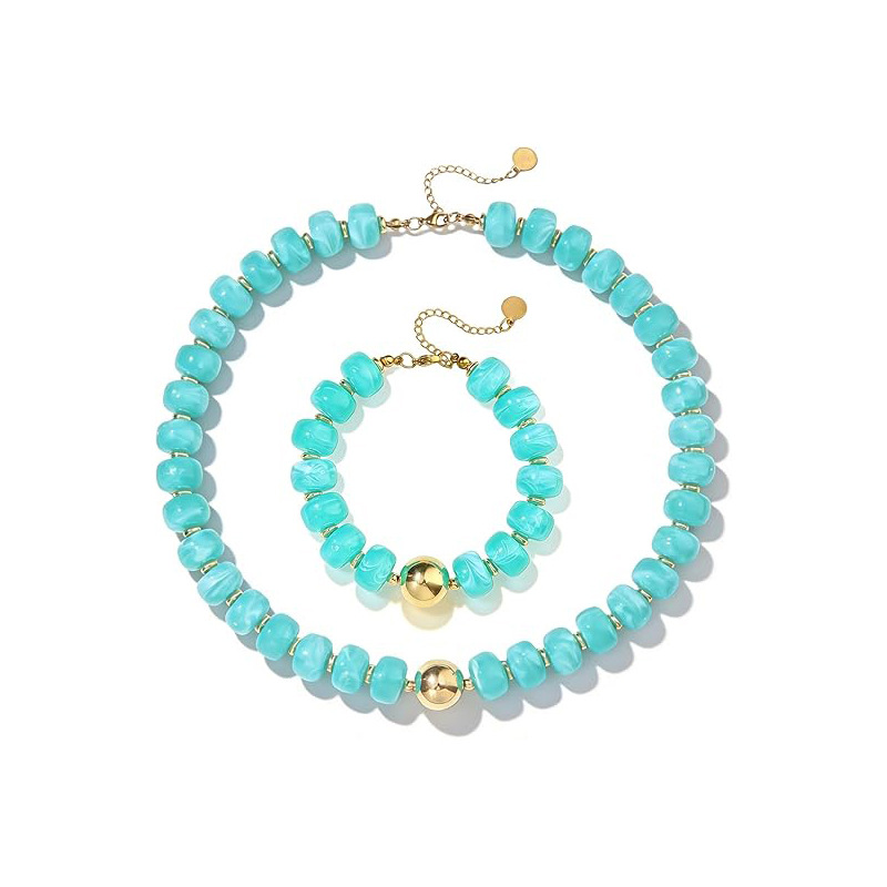 New Milad Style Gradient Acrylic Geometric Bracelet Necklace Simple
