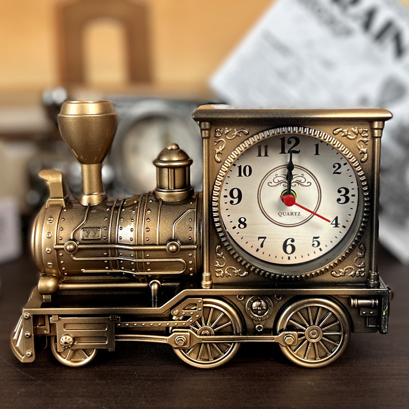 V1312-6 CH555 Series Six Vintage Car Alarm Clock Nostalgic Digital Pointer Plastic Desk Clock