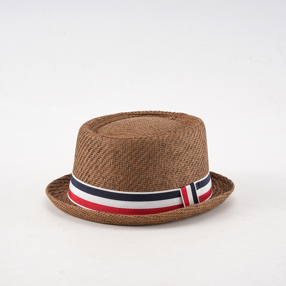 Duck Grass Concave Round Top Fedora Summer Outing Short Brim Jazz Sun Hat