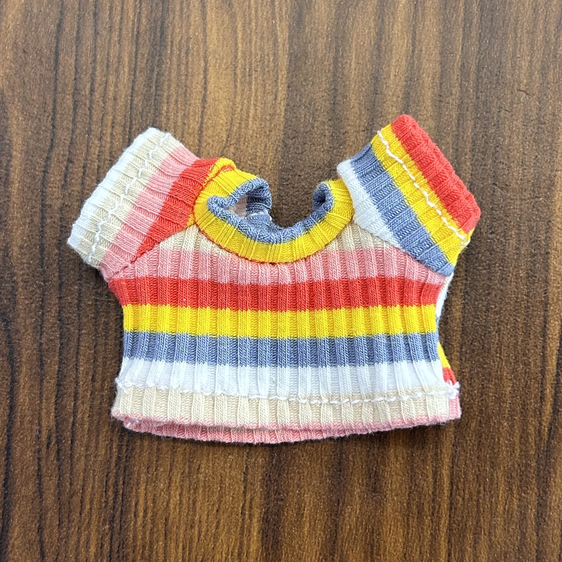 10cm doll clothing rainbow sweater kt cat Labubu outfit accessory plush toy replacement accessory wholesale