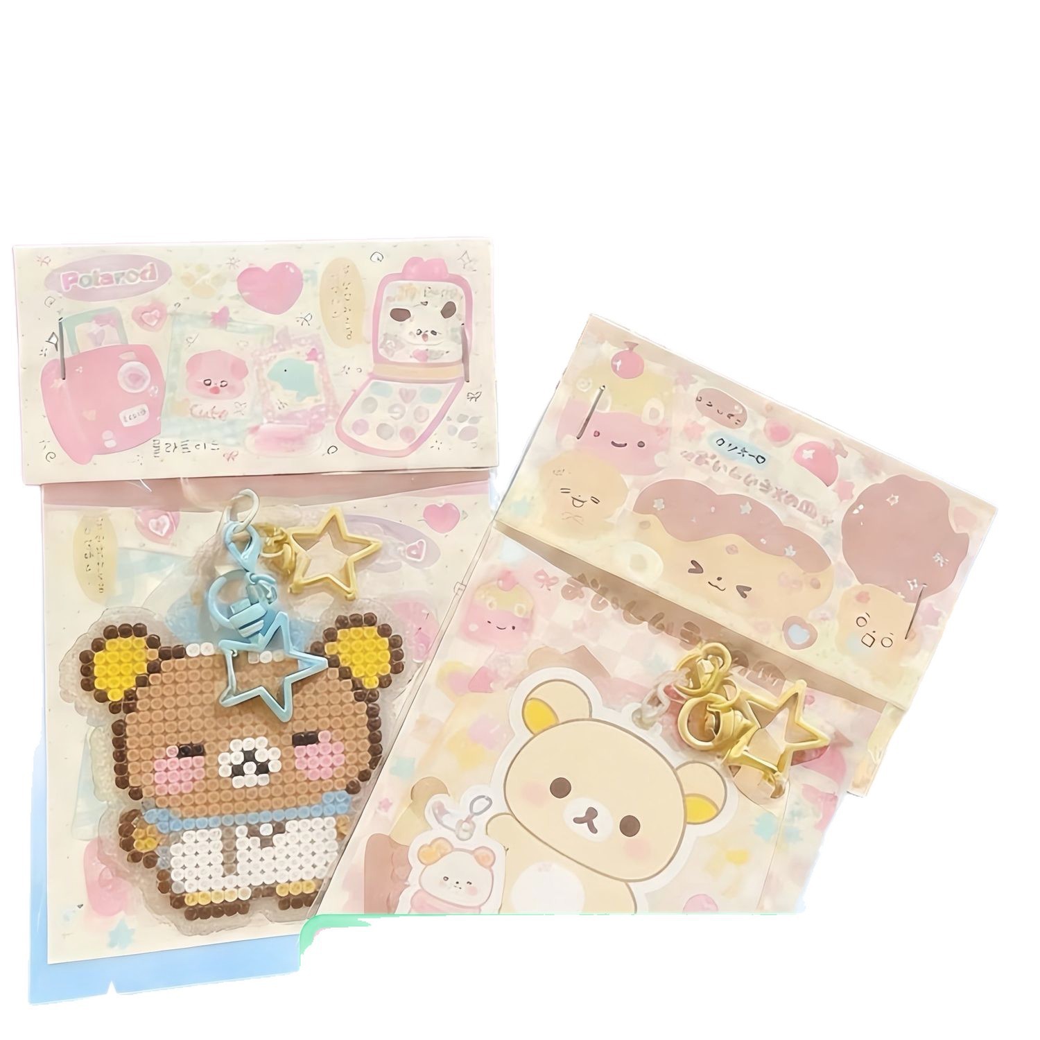 Independent transparent packaging DIY card header card back set Perler bead finished packaging bag gift cute cartoon packaging
