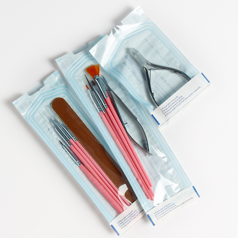 Nail tool disposable disinfection bag suitable for cuticle scissors tweezers drill bits sand strips storage bag self-sealing disinfection bag