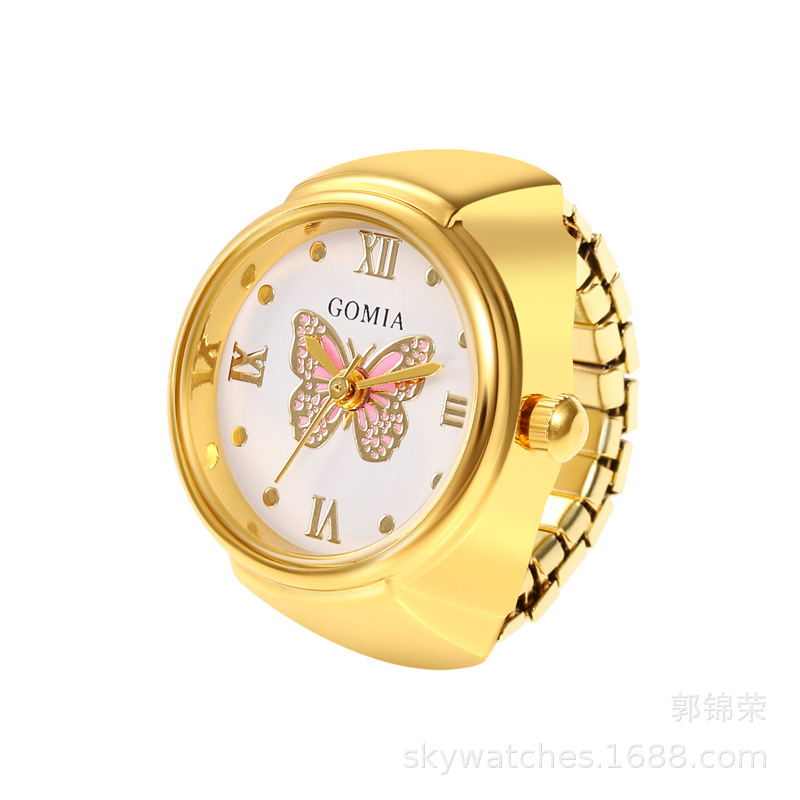 Domestic Movement Men's and Women's Finger Watch Casual Couple Ring Watch 3D Butterfly Direct Wholesale