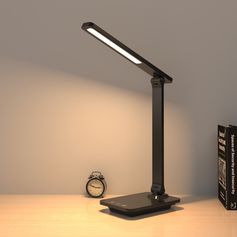 LED Reading Light, Foldable, Dormitory Dual-Use Charging and Plug-in, Children's Study Light, Bright Enough for Study, Student-Specific Eye-Caring Desk Lamp