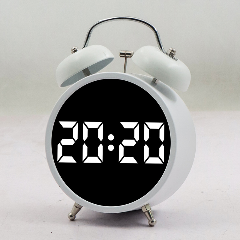 Alarm clock wake-up student special get up LED electronic display mechanical ringing super loud sound alarm