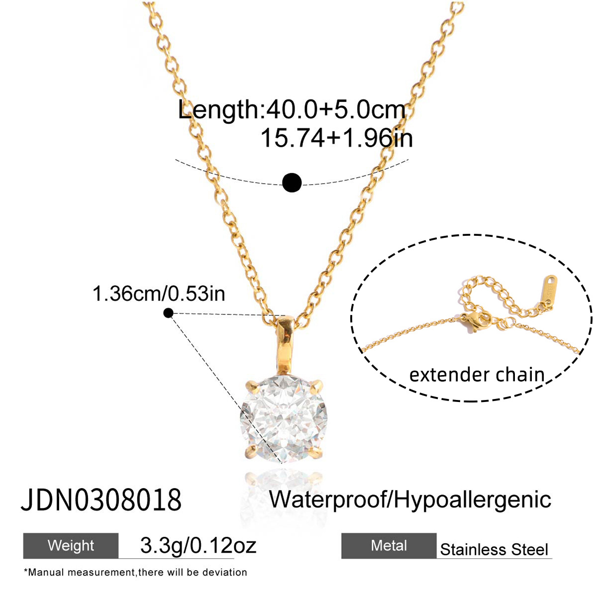 Jieding 18k single zircon titanium steel necklace niche accessories women jewelry stainless steel accessories