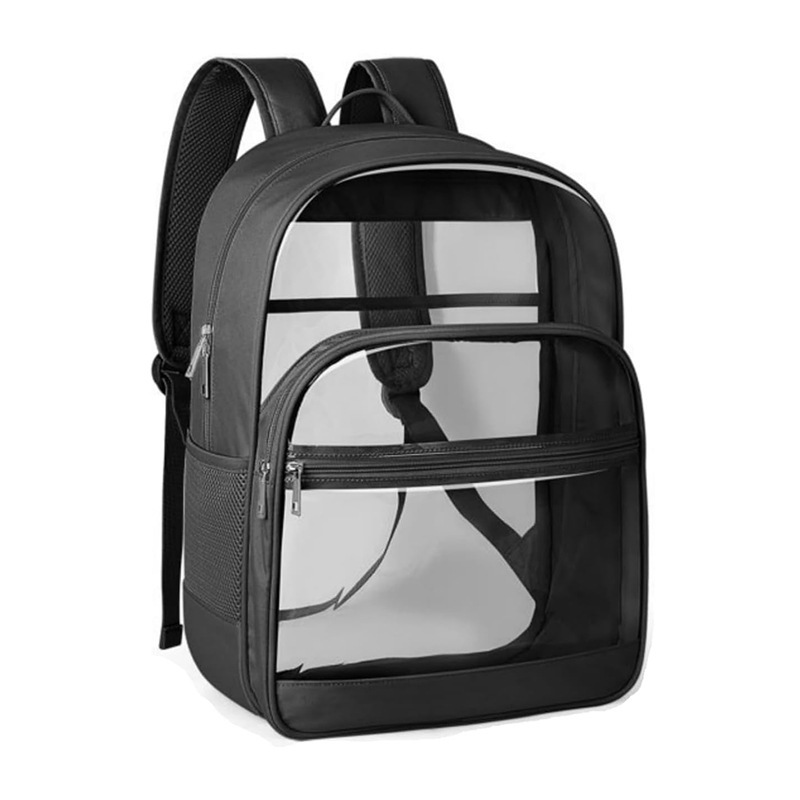 New Transparent Backpack Durable Transparent School Bag PVC Transparent Backpack with Reinforced Straps Large Capacity Clear Bag