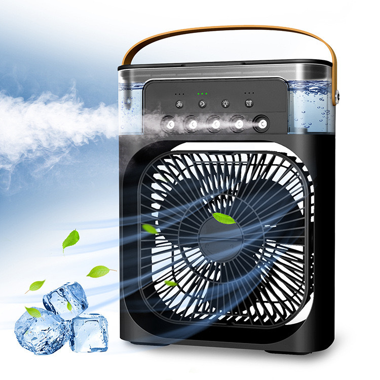 Five-hole large spray water cooling fan USB desktop portable with small night light multi-function spray fan cooler