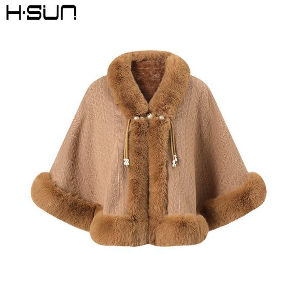 Winter Rabbit Fur Cape Outerwear Warm Women's Cheongsam Chinese Style Cape Outerwear Cardigan