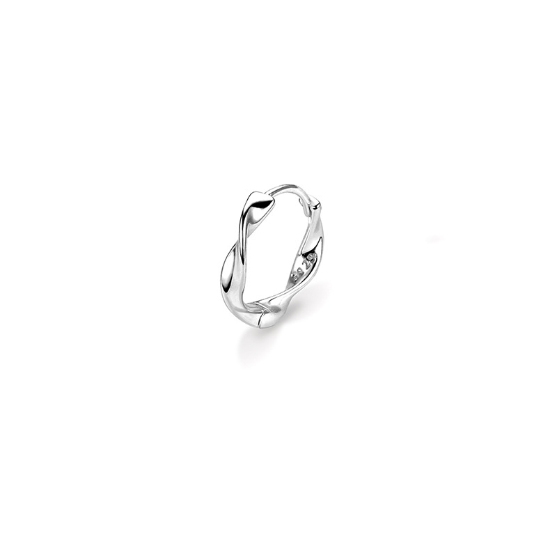 Plain Earring Hoop OL Commute Student Circle Earring Small Simple Zircon Twist Ear Cuff Mobius Ring Earring