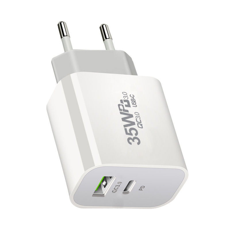 PD35W GaN Charger Applicable Apple 15 Fast Charging Head PD+QC3.0 Dual Port Phone Charging Head