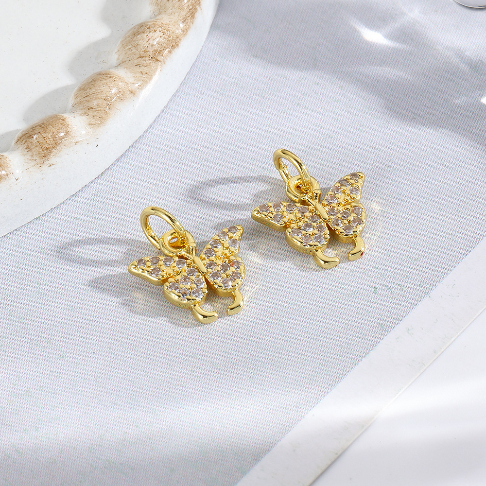 Niche simple set zircon butterfly & bow pendant DIY handmade necklace bracelet earring pendant jewelry accessories materials
