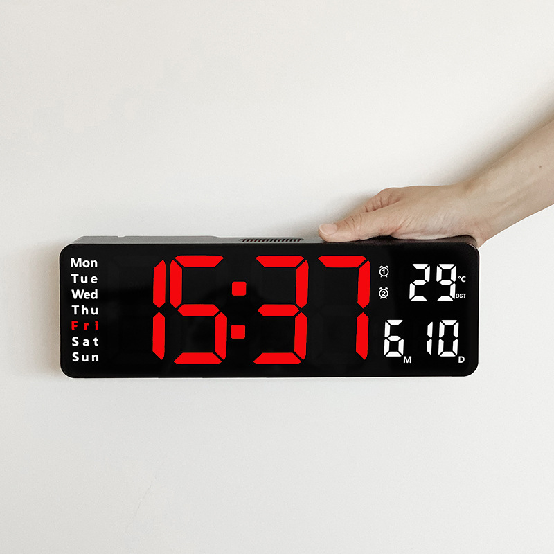 16 Inch Large Screen Function Display Clock Nordic Digital Clock Simple Living Room Wall Clock LED Wall Clock 6626