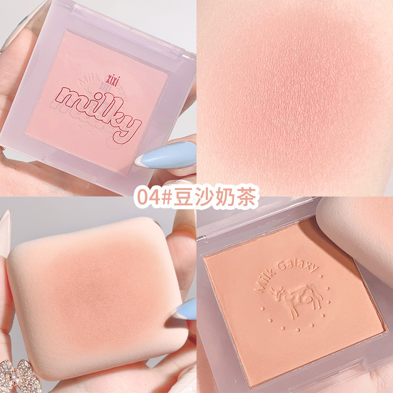 Makeup XIXI Milk Galaxy Soft Mist Blush Female Student Fair Price Gills Blue Gills Purple Matte Bean Sands Milk Tea Blush Plate