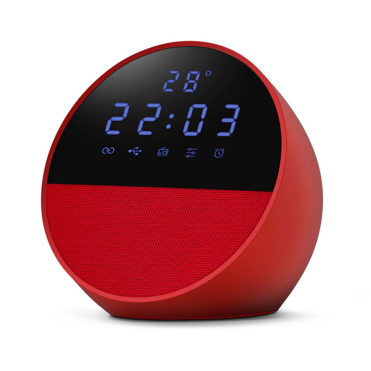 Mini desktop audio screen display smart clock alarm clock portable with temperature radio wireless Bluetooth speaker