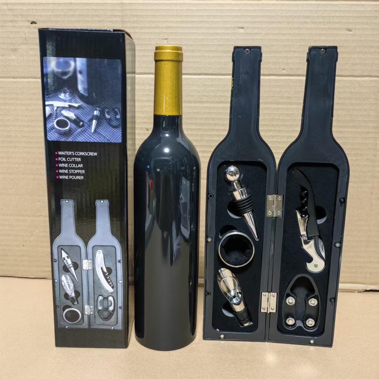 Red Wine Tool Set Gold Head Matte Bright Large Wine Bottle Five-Piece Set Red Wine Tool Box Opener Wine High