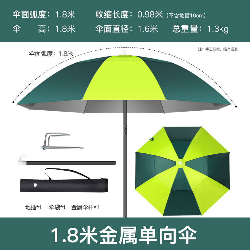 1.8米金属单向伞牛津布涂银