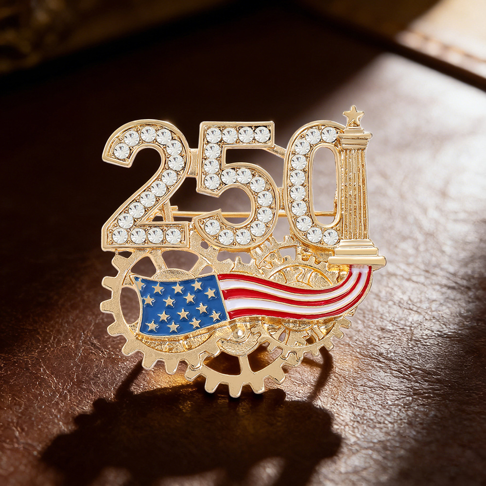 2026 US Founding 250th Anniversary Commemorative Brooch Independence Day Patriotic Medal Corsage Accessory
