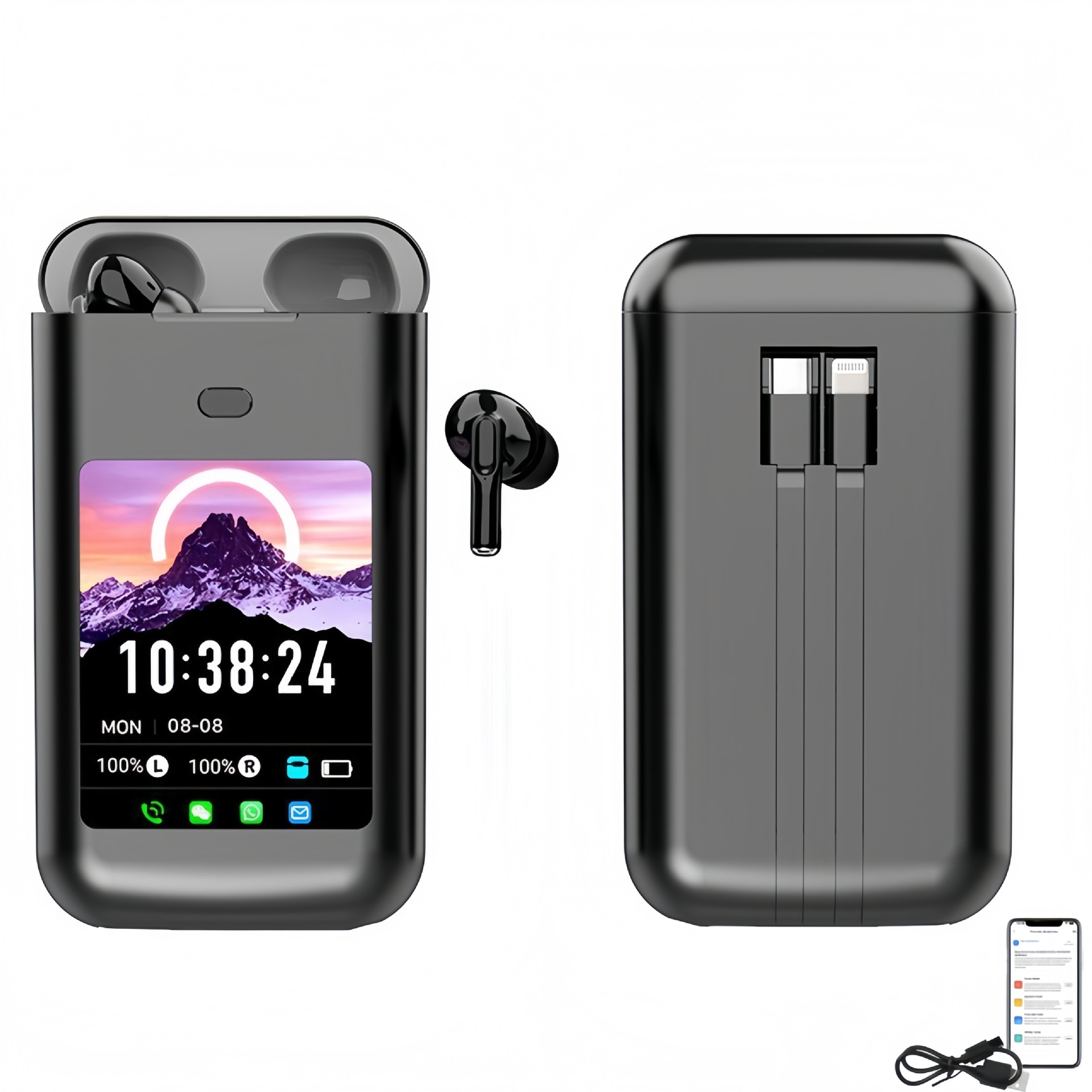 2026 New SE-ONE AI Bluetooth Translation Earbuds Slide Cover One-Key Translation Low Power Consumption Screen Display Long Battery Life Exclusive Supply