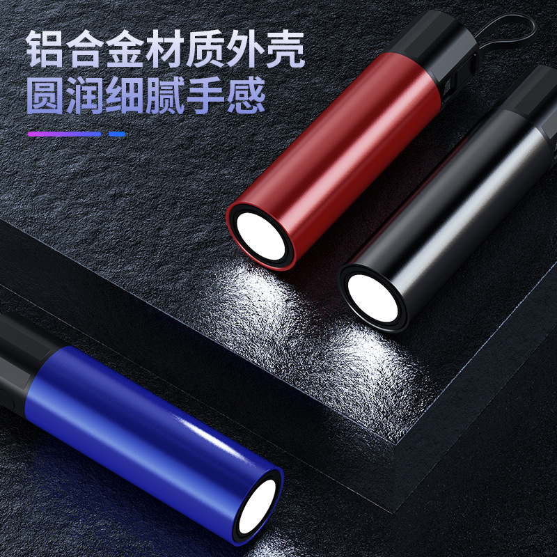 Mini Portable Charger Cable Detachable Battery Power Bank with LED Strong Flashlight