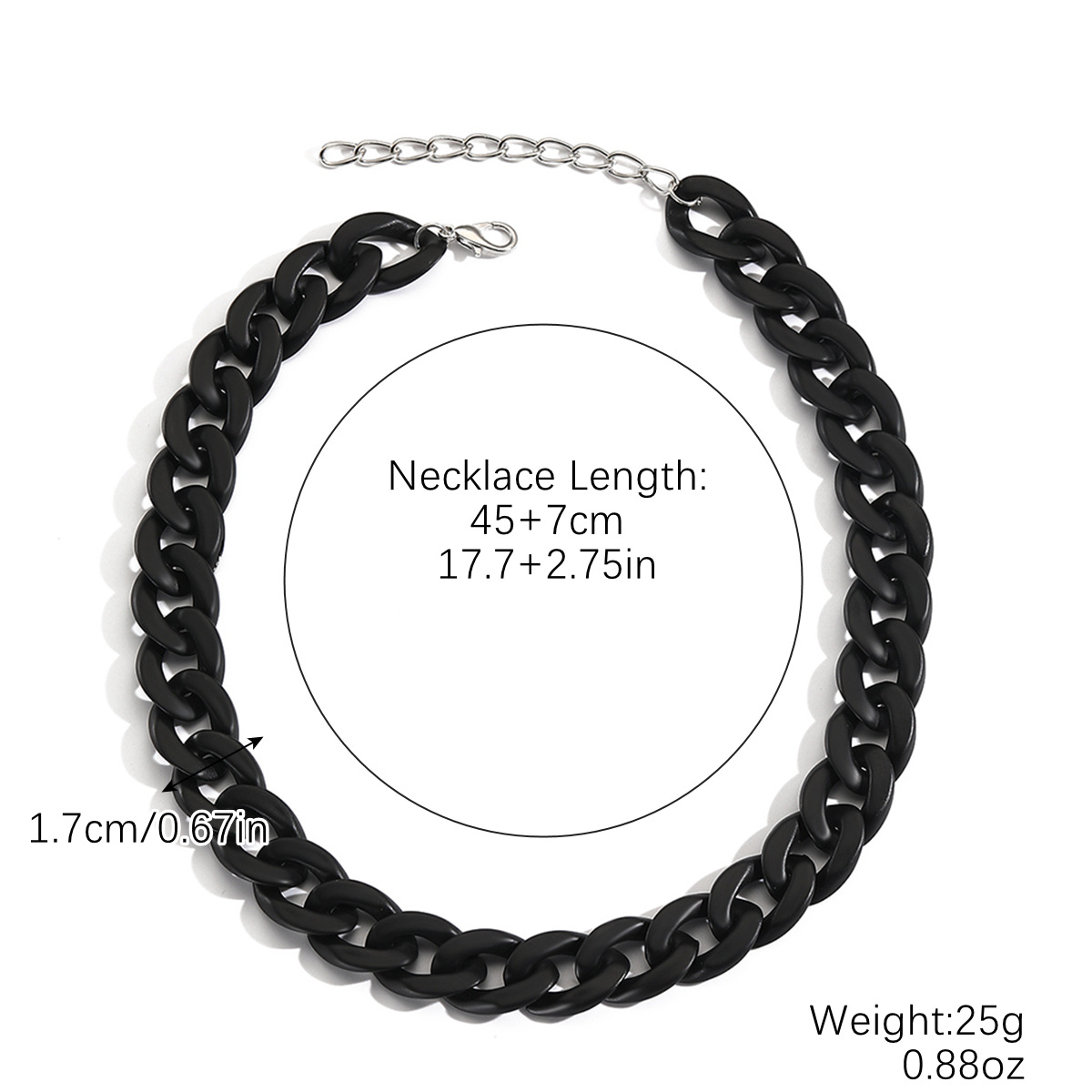 Acrylic pig nose thick chain punk style neck chain niche exaggerated hip-hop necklace